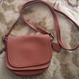 Coach Burnt Orange Leather Crossbody Bag